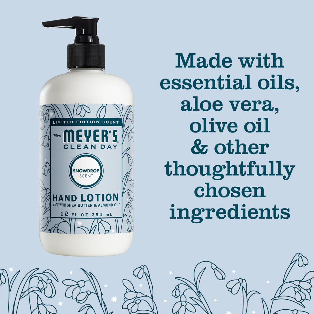 Mrs. Meyer's Snowdrop Hand Lotion - Non-Greasy Hydration, 12 oz