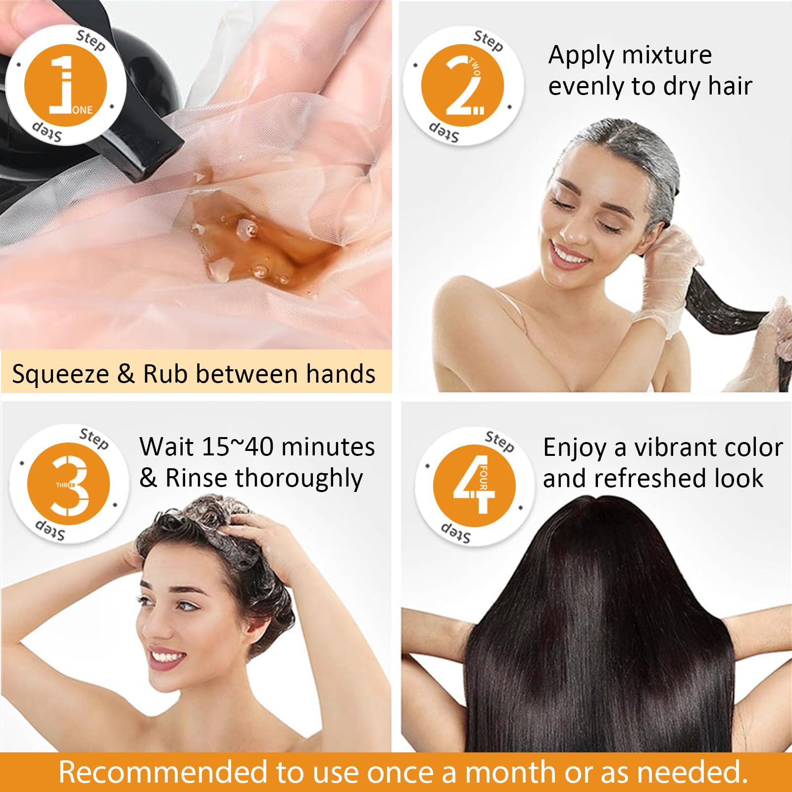 Msktasy At-Home Hair Dye Shampoo in Silver Gray | 3-in-1 Root-to-Tip Color & Care