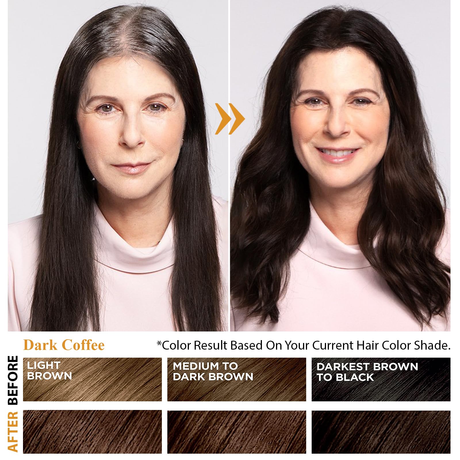 Msktasy Hair Dye Shampoo for Gray Hair in Dark Coffee – 3-in-1 Coloring & Conditioning Treatment, At-Home Color, 16.9 oz