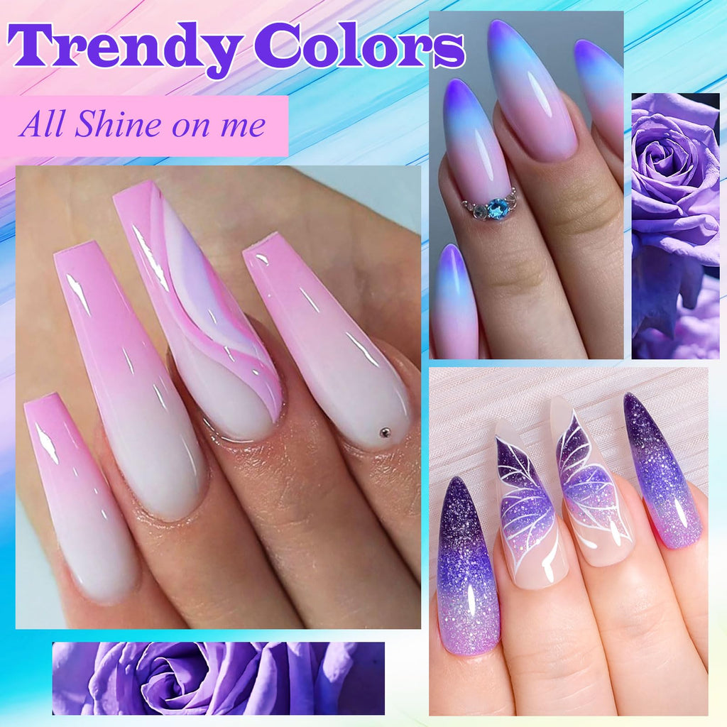 MSRUIOO Color Changing Gel Nail Polish Set – 12 Mood Colors, Glitter UV/LED, Soak Off 8ml