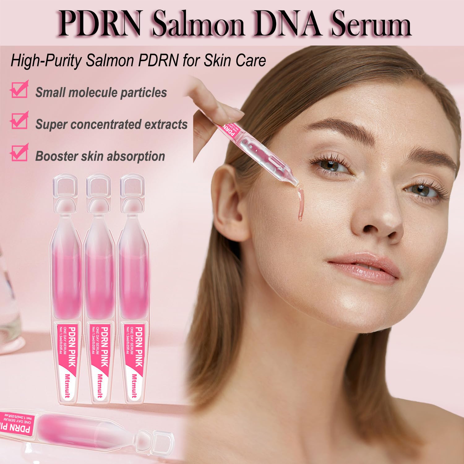 Mtmult Salmon PDRN Serum – Intense Firming, Hydration & Glow with Collagen, Glutathione, Hyaluronic Acid