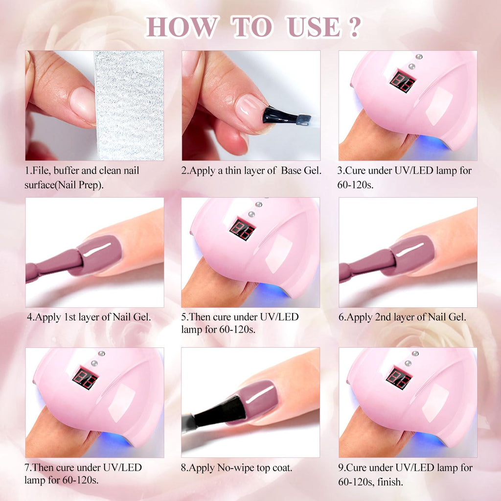 MTSSII 18PCS Jelly Gel Nail Polish Set – Blue & Pink, Home Manicure Kit, UV LED Soak-Off