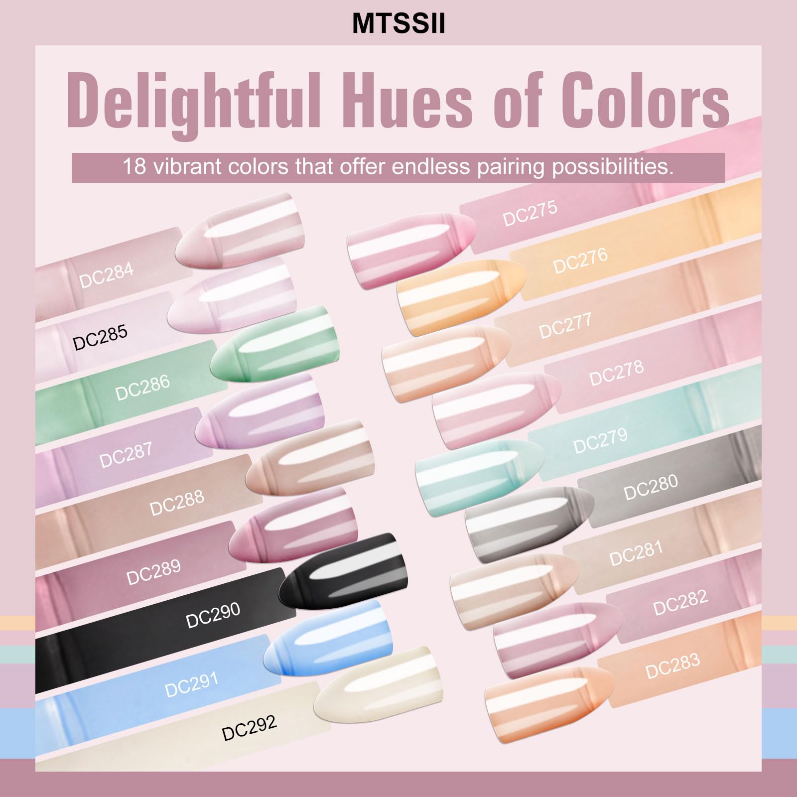 MTSSII 18PCS Jelly Gel Nail Polish Set – Blue & Pink, Home Manicure Kit, UV LED Soak-Off