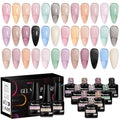 MTSSII 18PCS Jelly Gel Nail Polish Set – Blue & Pink, Home Manicure Kit, UV LED Soak-Off