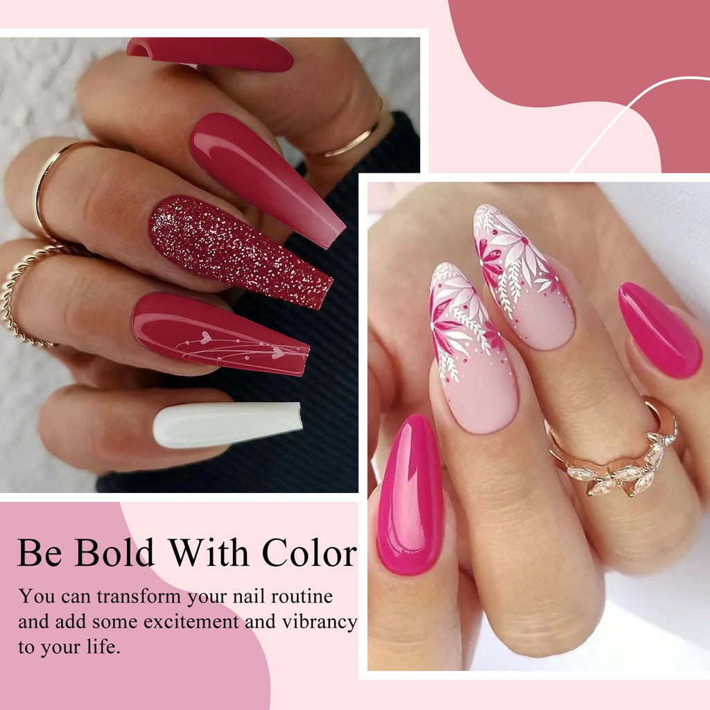 MTSSII Red Gel Nail Polish Set – 8-Color Bloody Mary Collection (Shimmer Red & Burgundy)
