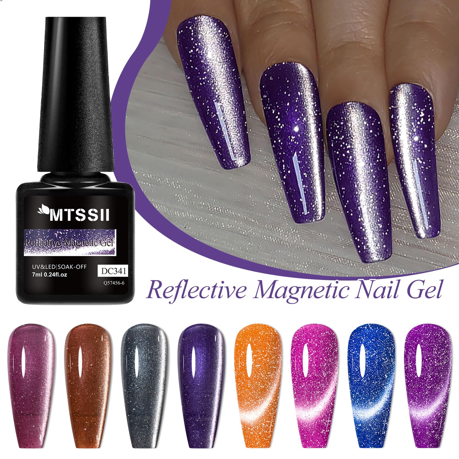 MTSSII 8 Colors Cat Eye Gel Nail Polish Set | Gift Box 8Pcs