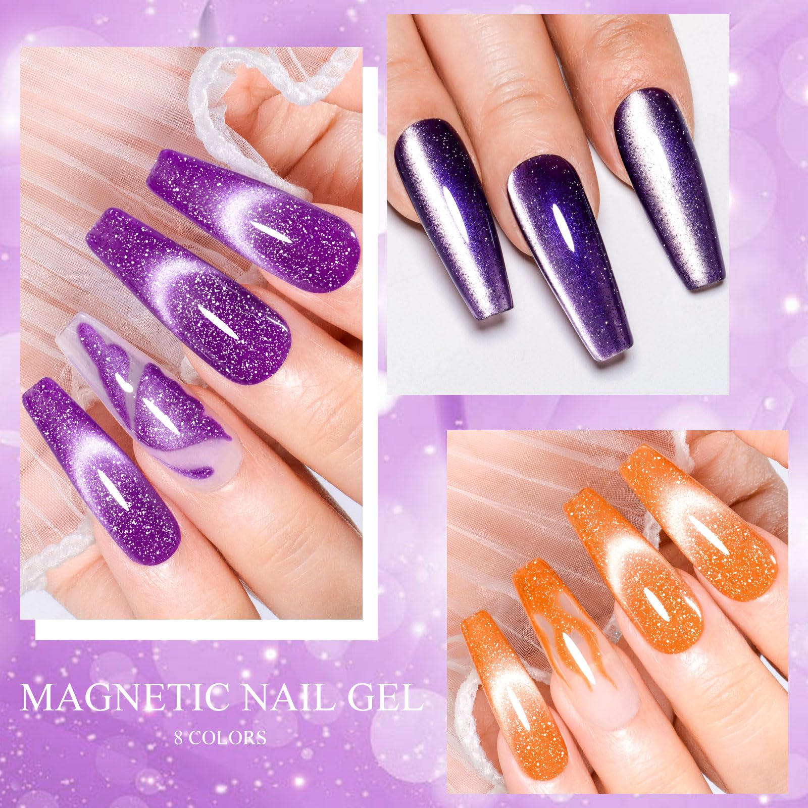 MTSSII 8 Colors Cat Eye Gel Nail Polish Set | Gift Box 8Pcs