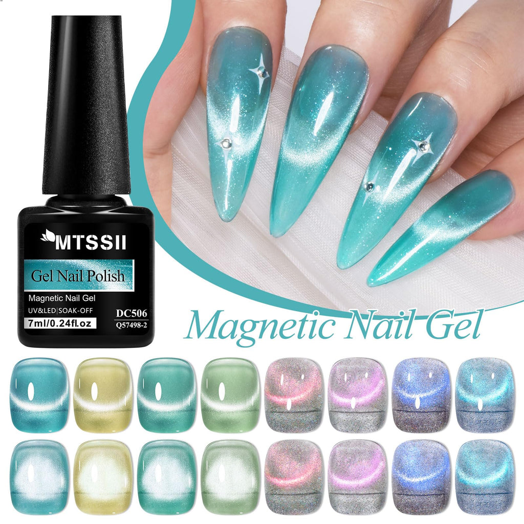 MTSSII 8 Colors Cat Eye Gel Nail Polish Set (SET3) – 8PCS, Soak Off UV/LED, Gift Box