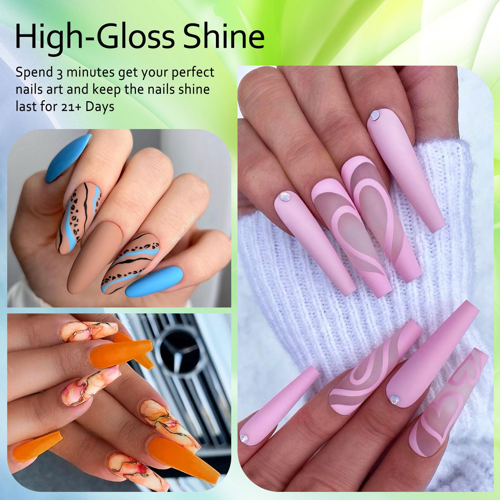 MTSSII Gel Nail Polish Set | 12 Pastel Green & Pink Colors for Home Manicure