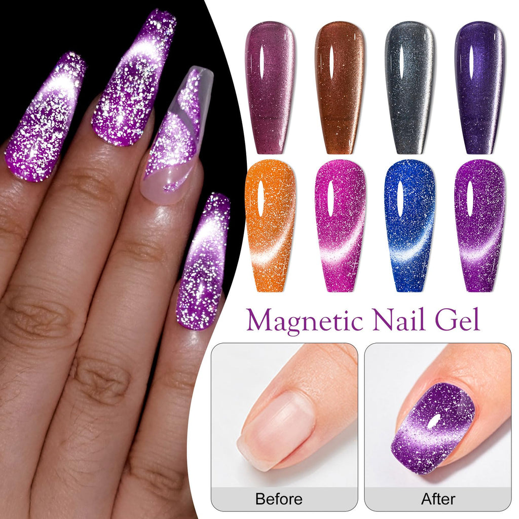 MTSSII 8 Colors Cat Eye Gel Nail Polish Set | Gift Box 8Pcs