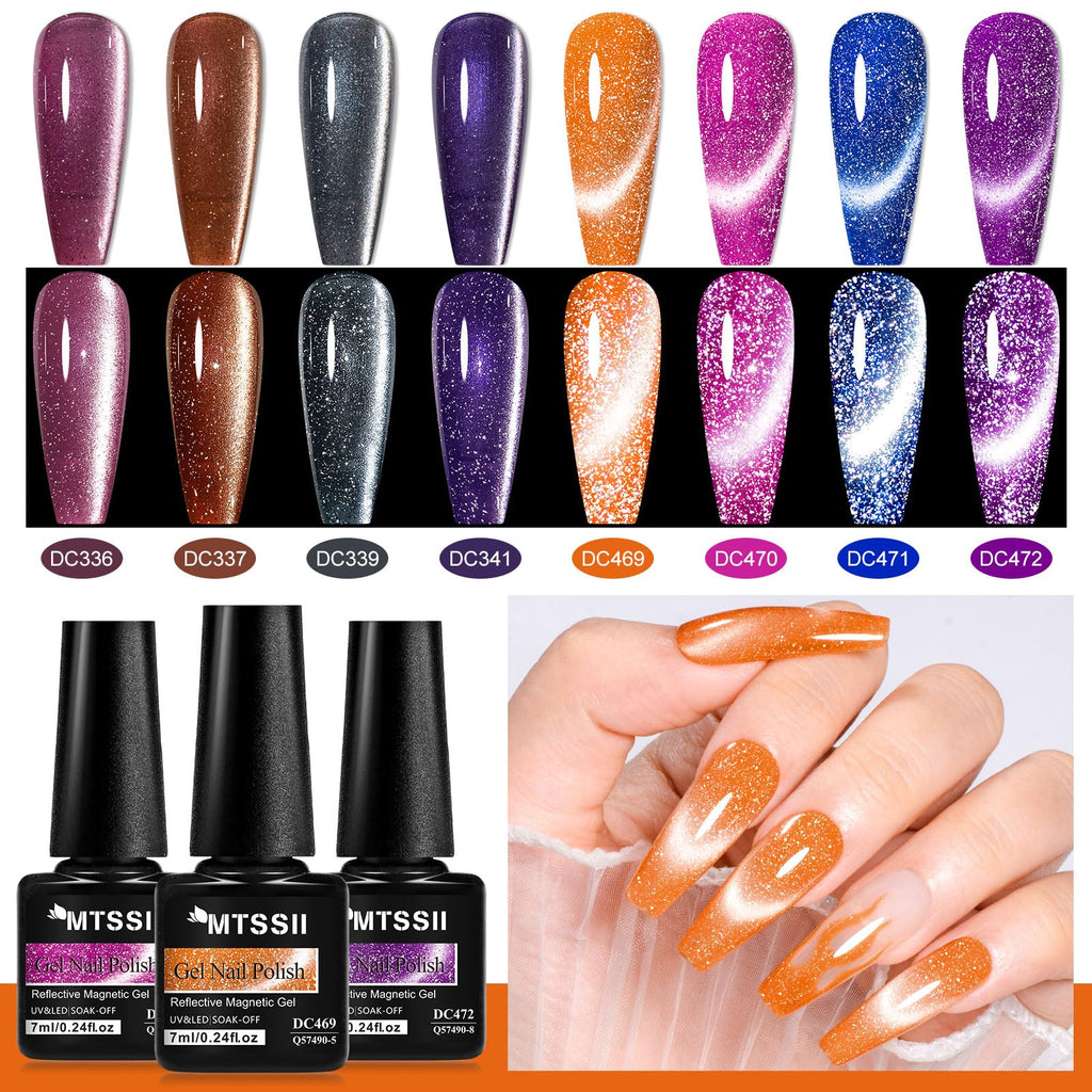 MTSSII 8 Colors Cat Eye Gel Nail Polish Set | Gift Box 8Pcs