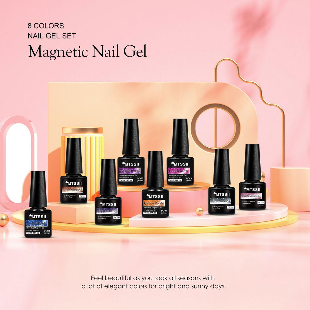 MTSSII 8 Colors Cat Eye Gel Nail Polish Set | Gift Box 8Pcs