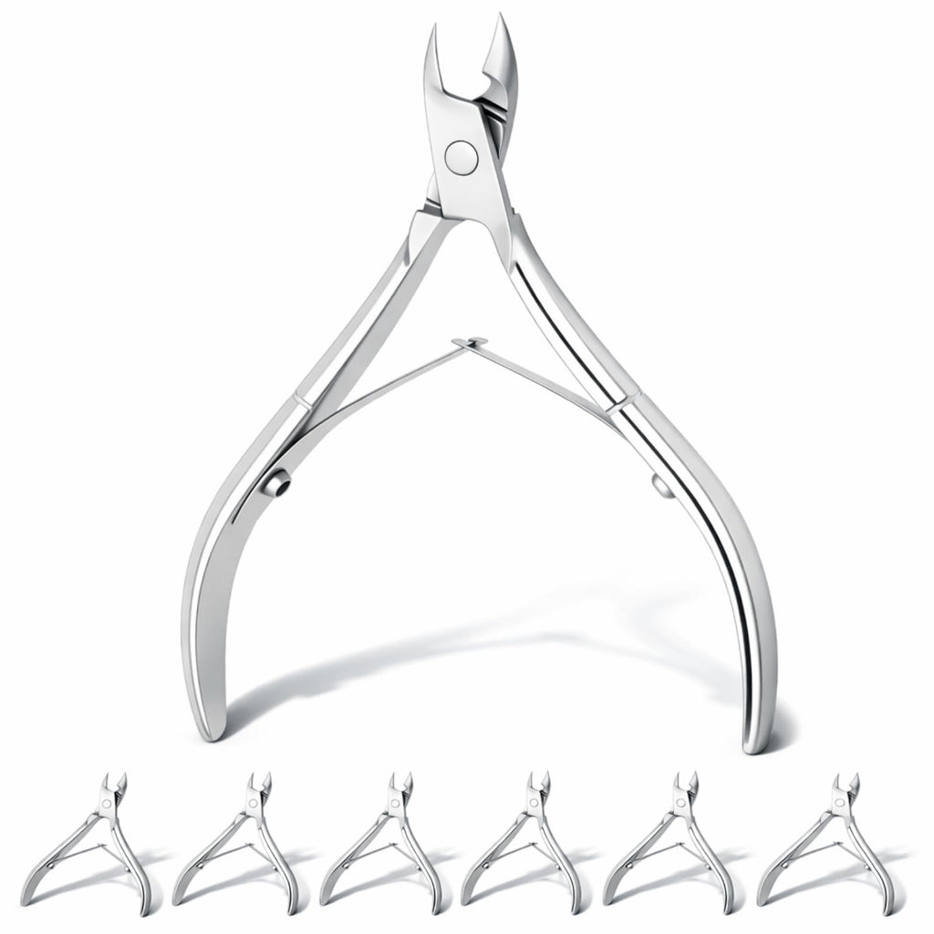 Mudder 8-Piece Stainless Steel Cuticle Nippers – Pointed Blade Cuticle Remover Set for Fingernails & Toenails