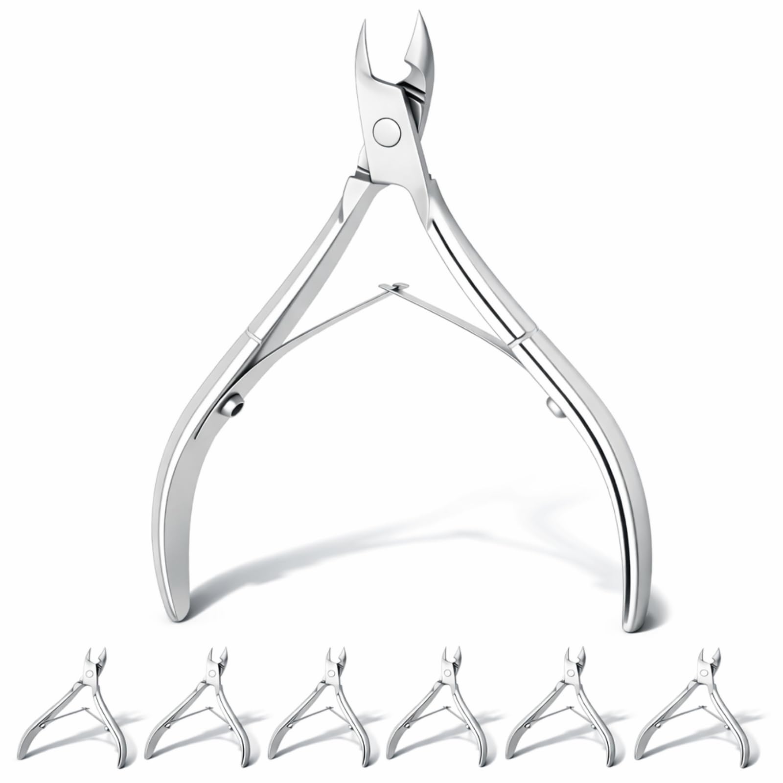 Mudder 8-Piece Stainless Steel Cuticle Nippers – Pointed Blade Cuticle Remover Set for Fingernails & Toenails