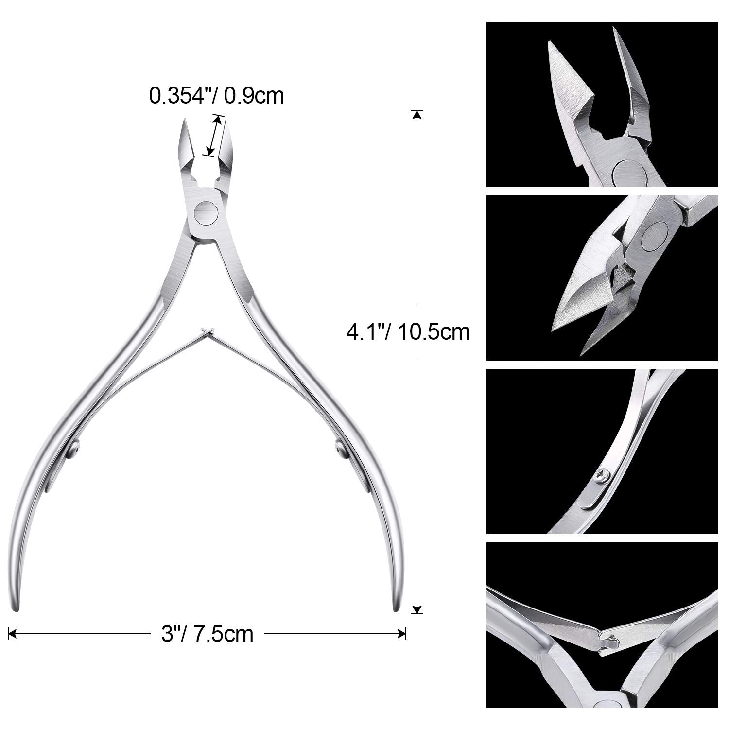 Mudder 8-Piece Stainless Steel Cuticle Nippers – Pointed Blade Cuticle Remover Set for Fingernails & Toenails