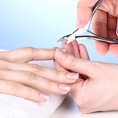 Mudder 8-Piece Stainless Steel Cuticle Nippers – Pointed Blade Cuticle Remover Set for Fingernails & Toenails
