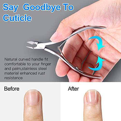 Mudder 8-Piece Stainless Steel Cuticle Nippers – Pointed Blade Cuticle Remover Set for Fingernails & Toenails