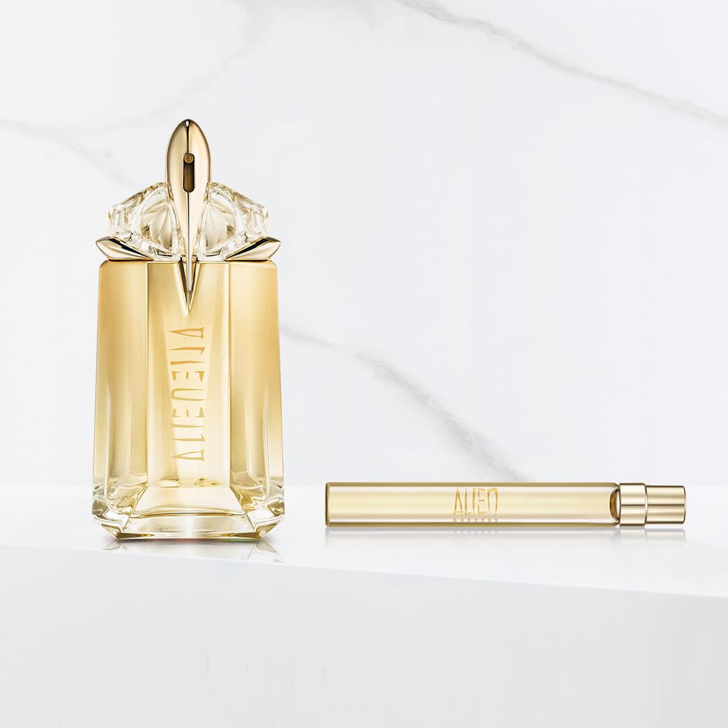 Mugler Alien Goddess Eau de Parfum – Women’s Floral Woody Scent, 0.33 oz Travel Size