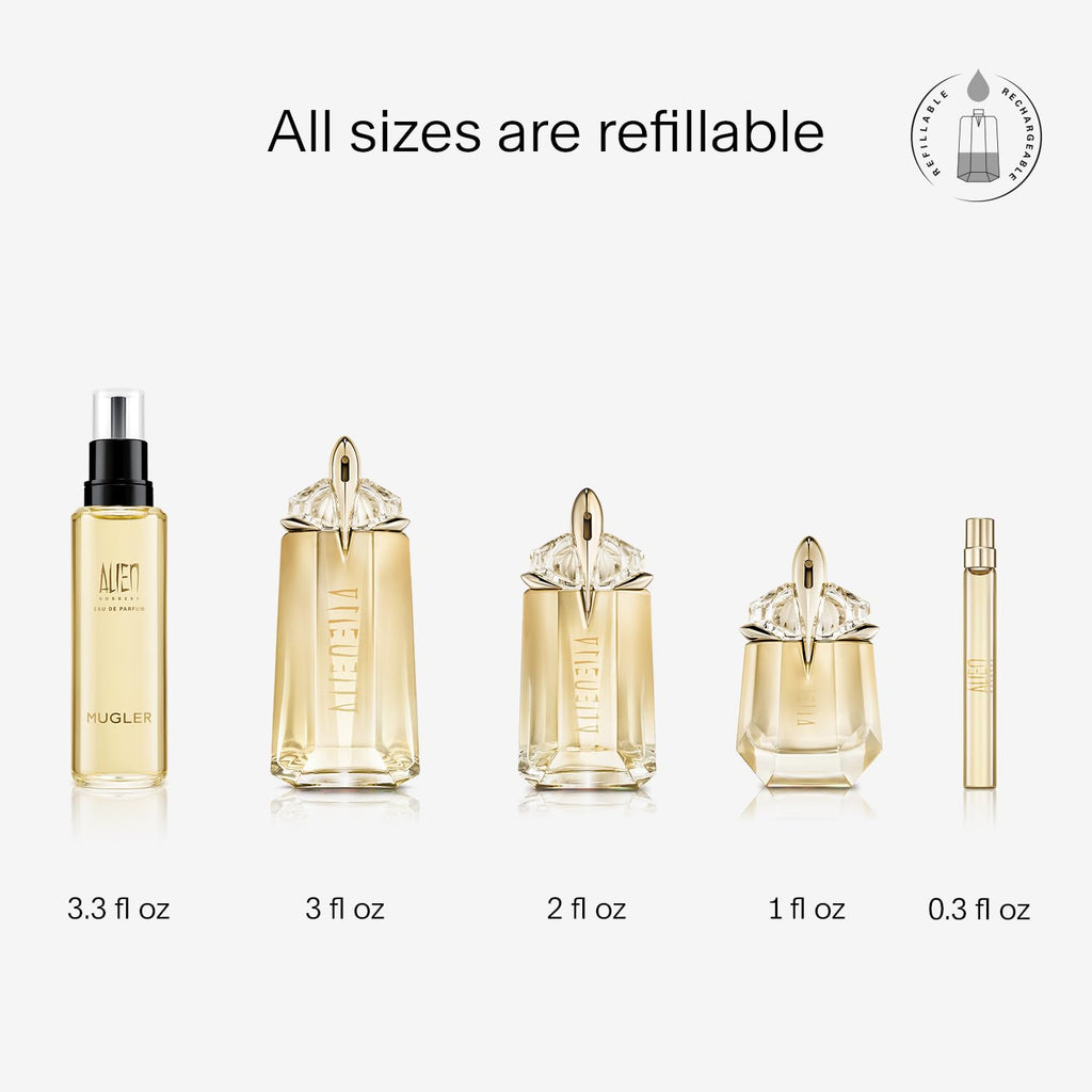 Mugler Alien Goddess Eau de Parfum – Women’s Floral Woody Scent, 0.33 oz Travel Size