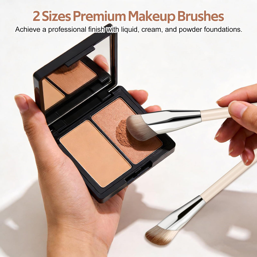 MUIIGOOD Angled Blush Brush Duo Pack – Sculpted Cheeks for Cream, Liquid & Powder Blush