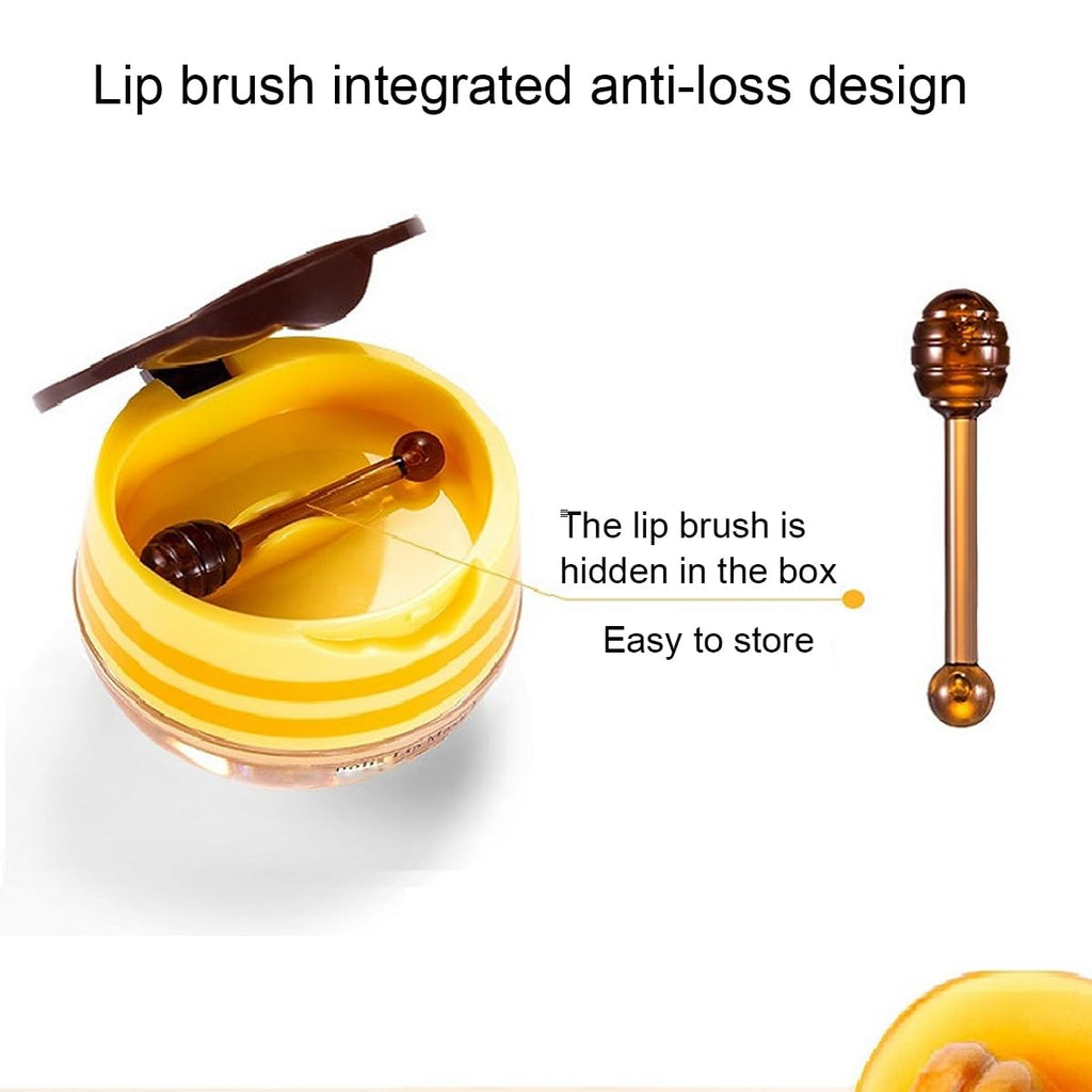 MULPG 6-Piece Bee Lip Balm Honey Pot Set – Propolis Lip Mask, Moisturizing & Night Lip Care