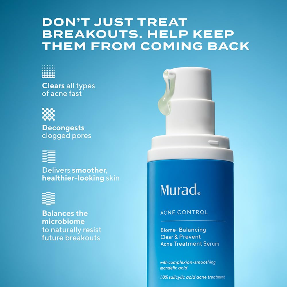 Murad Biome-Balancing Acne Treatment Serum – Salicylic, Mandelic & Glutamic Acids | 1.0 fl oz