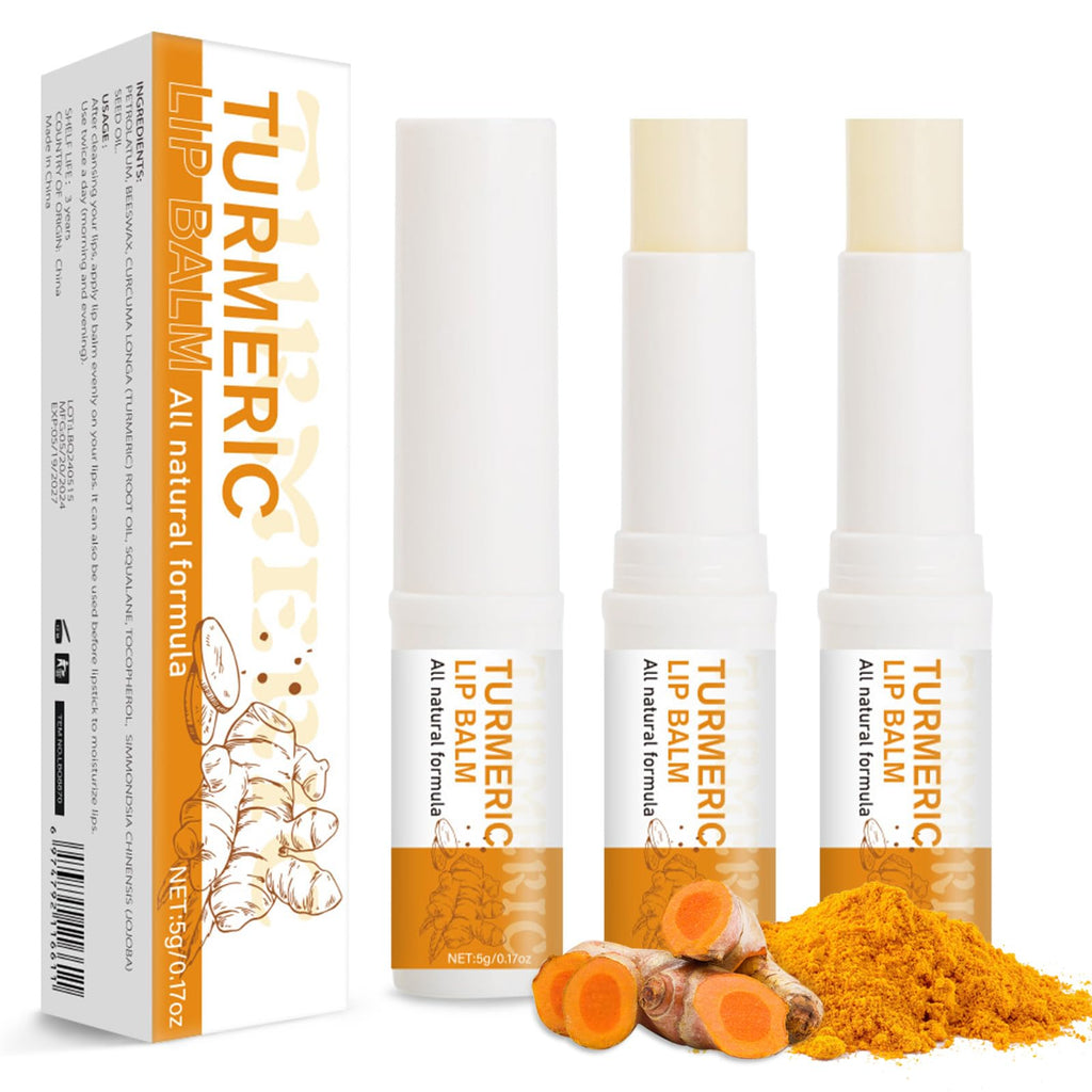 MUREND 3PCS Turmeric Lip Balm for Smokers – Dark Lip Treatment, Lip Exfoliator & Nourishing Moisturizer