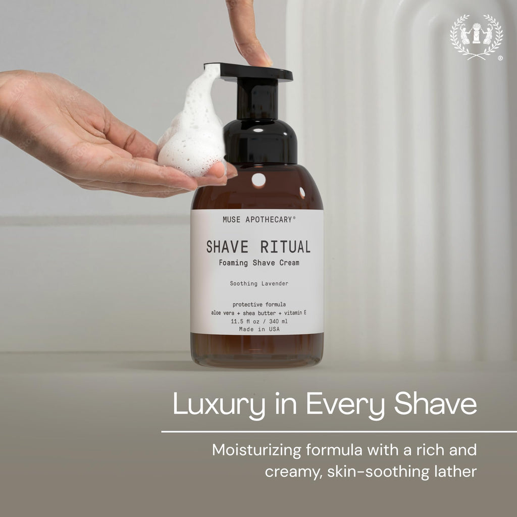 Muse Apothecary Foaming Shave Ritual – Natural Shaving Cream for Sensitive Skin