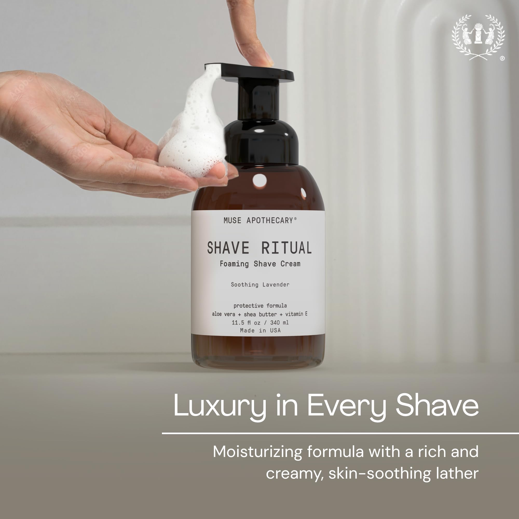 Muse Apothecary Foaming Shave Ritual – Natural Shaving Cream for Sensitive Skin