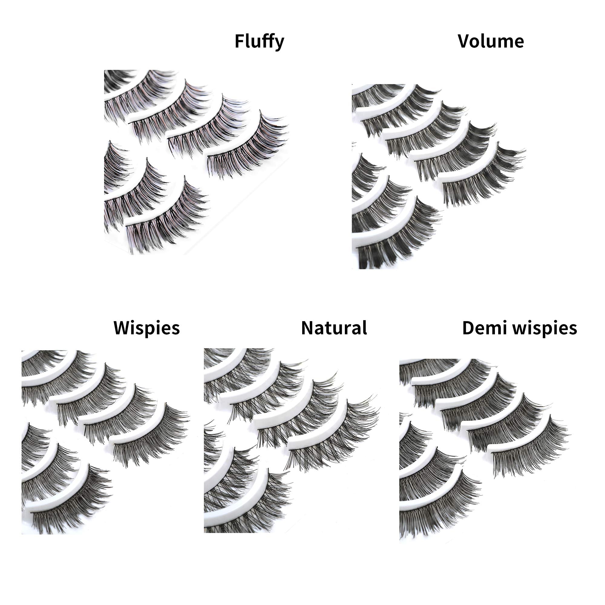 MUSELASH 50 Pairs, 5 Styles – Handmade False Eyelashes Set
