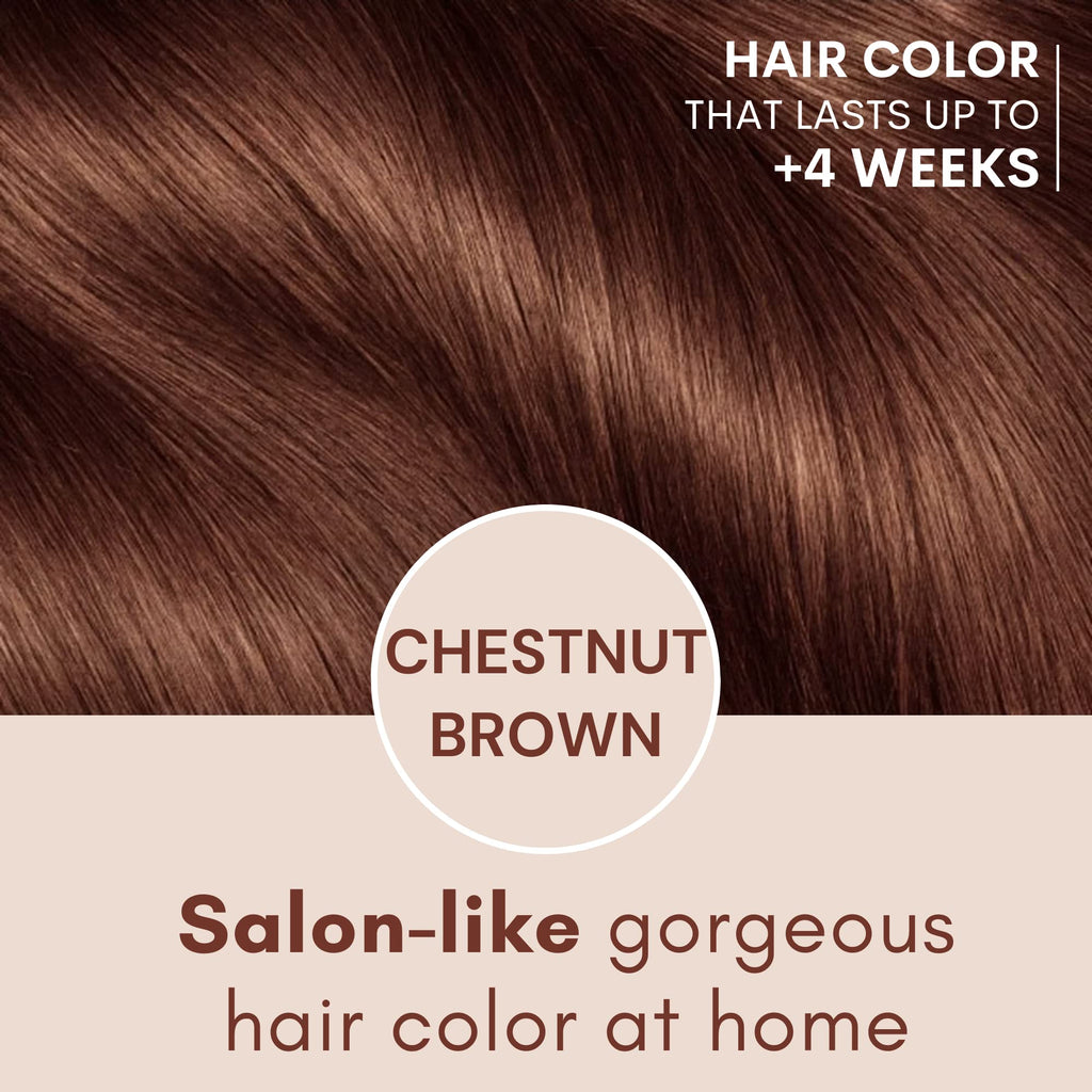 Muun Chestnut Brown Hair Dye Shampoo – 3-in-1 Ammonia-Free Color, Shampoo & Conditioner (400ml)