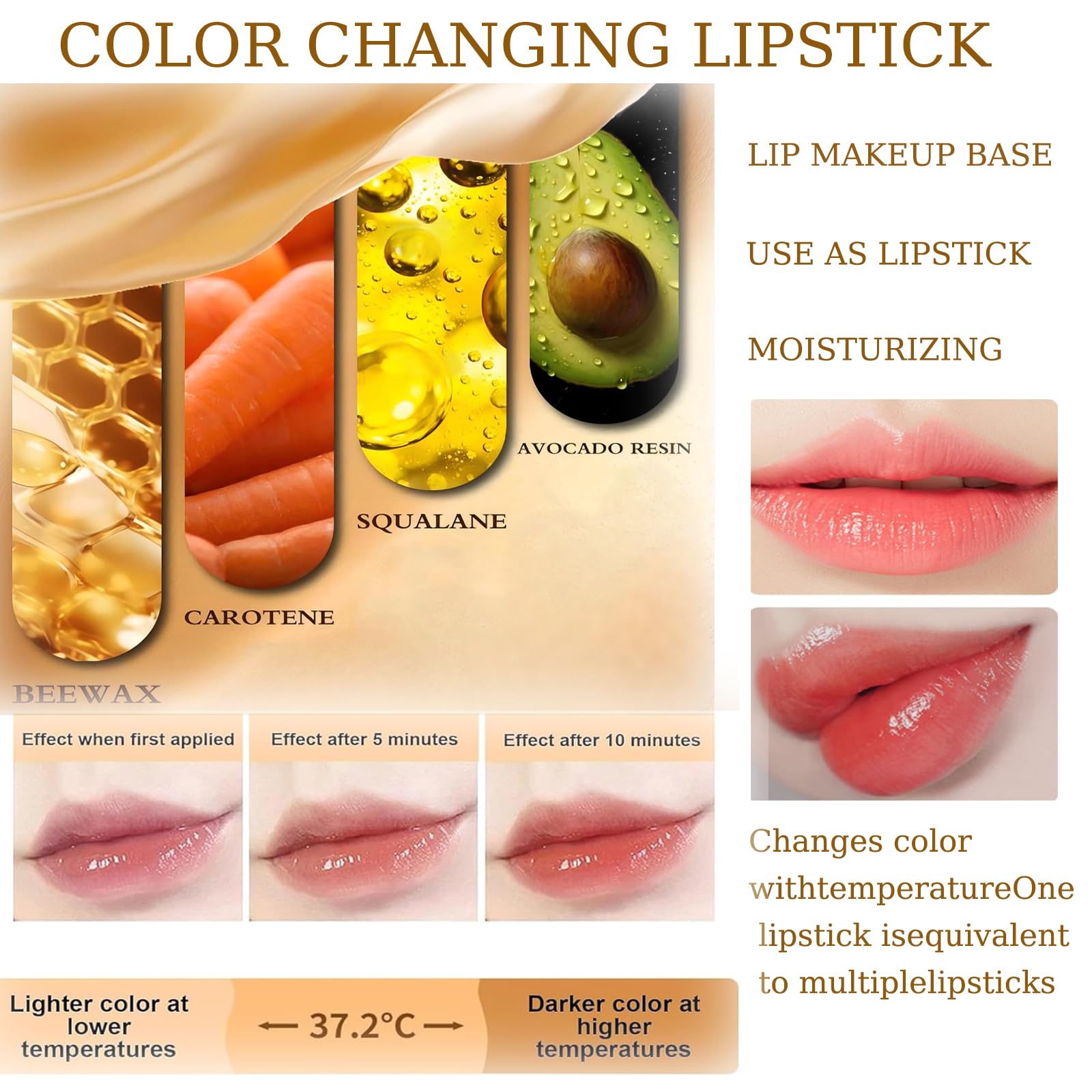 MVC Color Changing Lipstick – pH-Responsive, Transfer-Proof Lip Color (2-Pack)