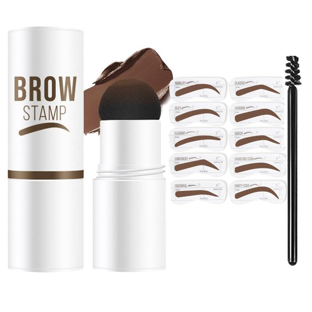 MVC Eyebrow Stencils & Stamp Kit – 10-Piece Brow Kit (Medium Brown)