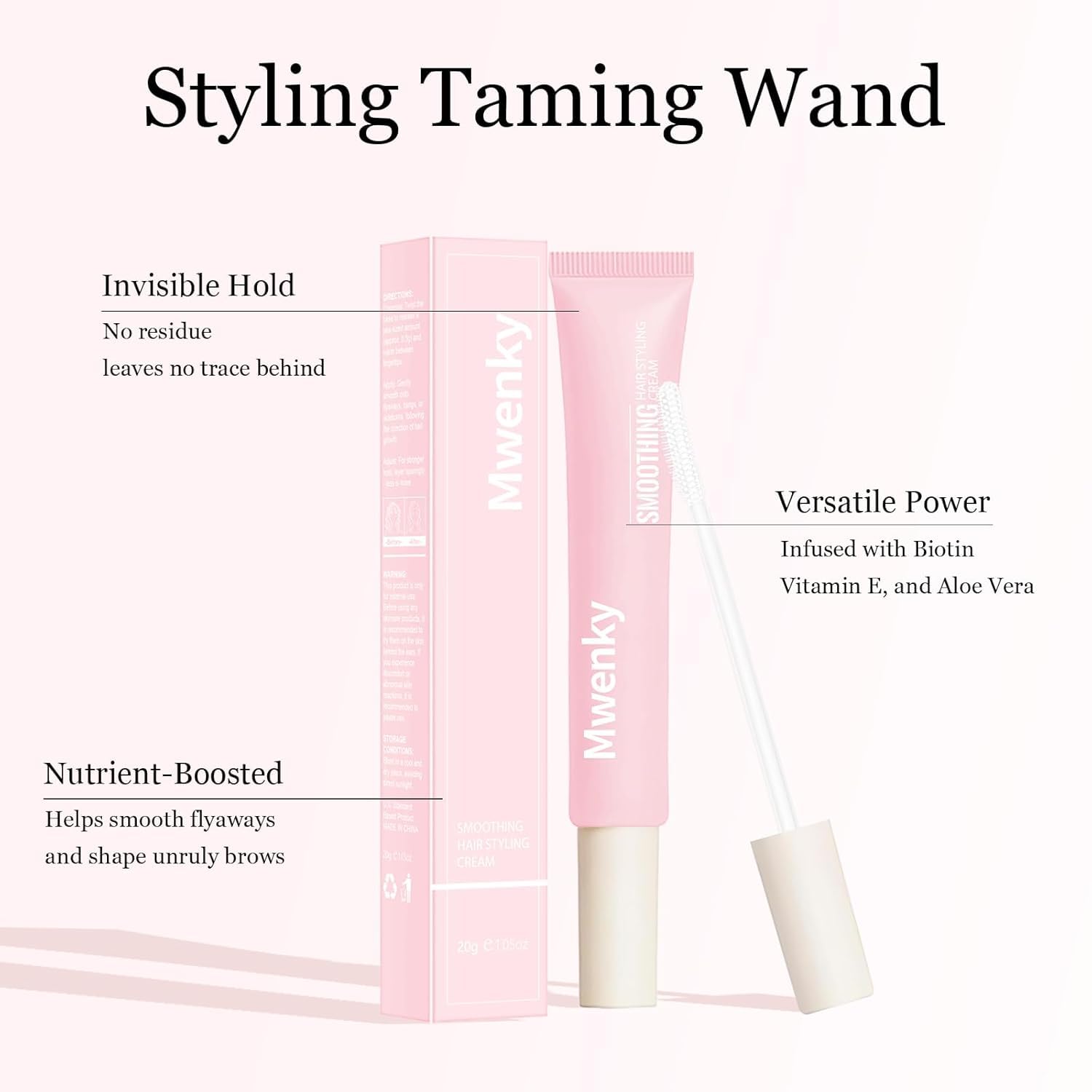 Mwenky Styling Cream 3-in-1: Frizz Control, Smooth Edges, Flyaways (Travel Size)