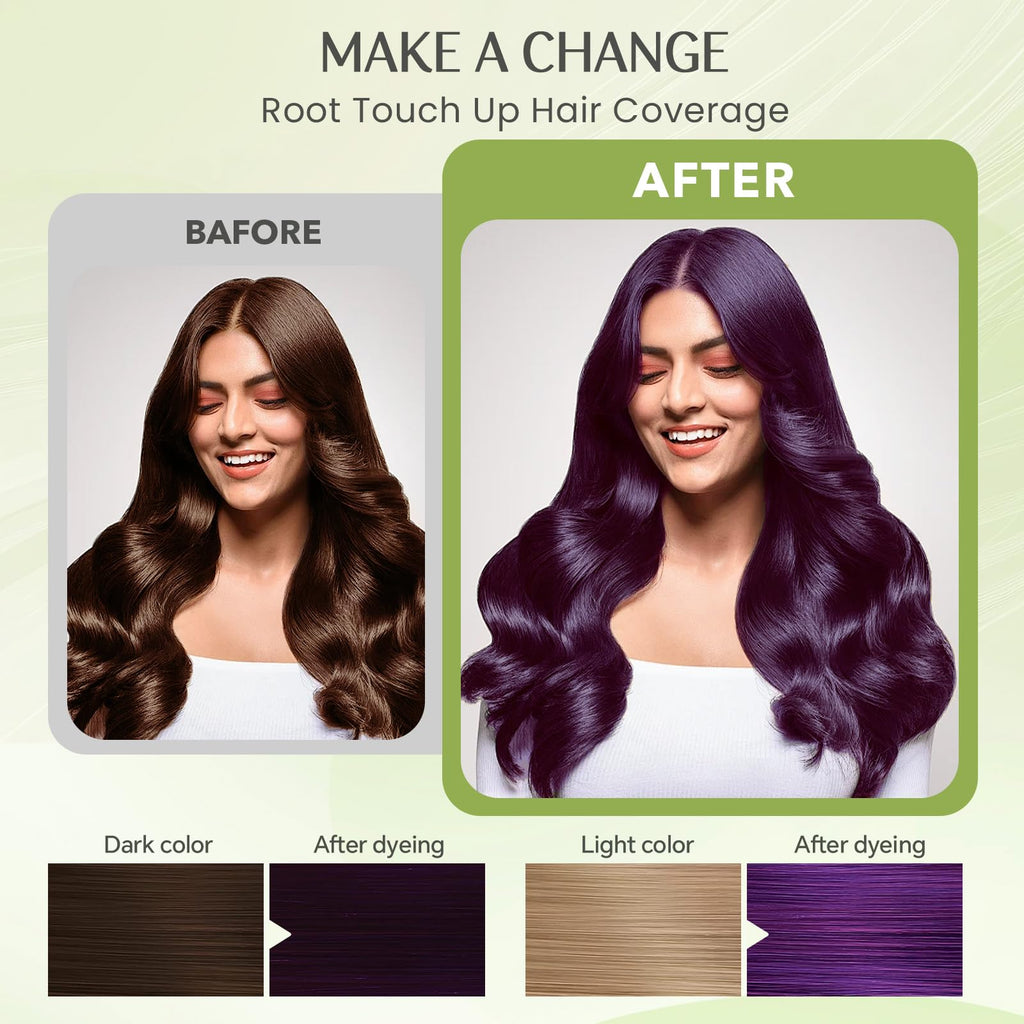 Mxvbaty Hair Dye Shampoo 3-in-1 Purple | Instant Color, Root Touch Up, 16.9 fl oz