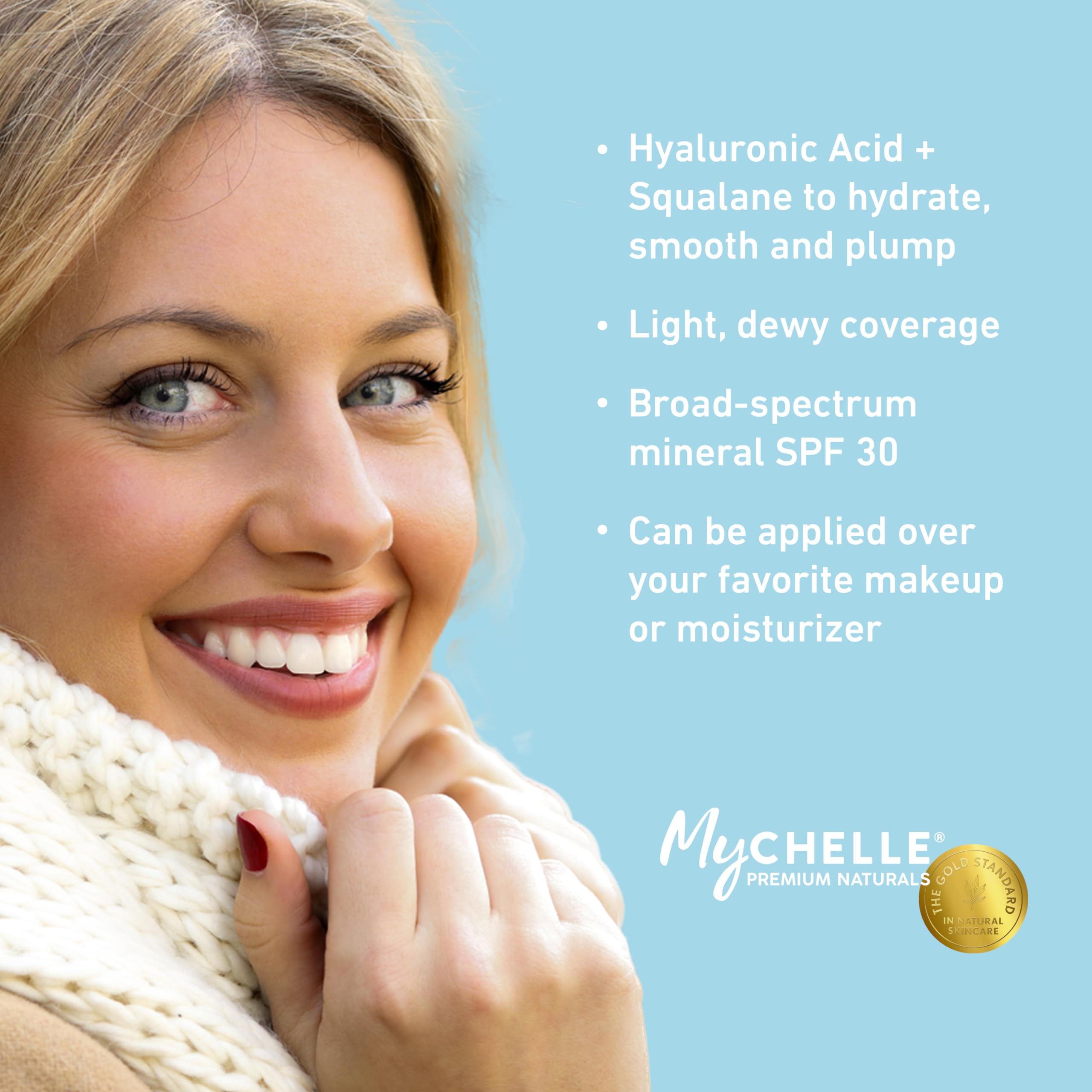 MyCHELLE Medium/Dark 3-in-1 Super Serum | Tinted Moisturizer with Mineral SPF 1 oz