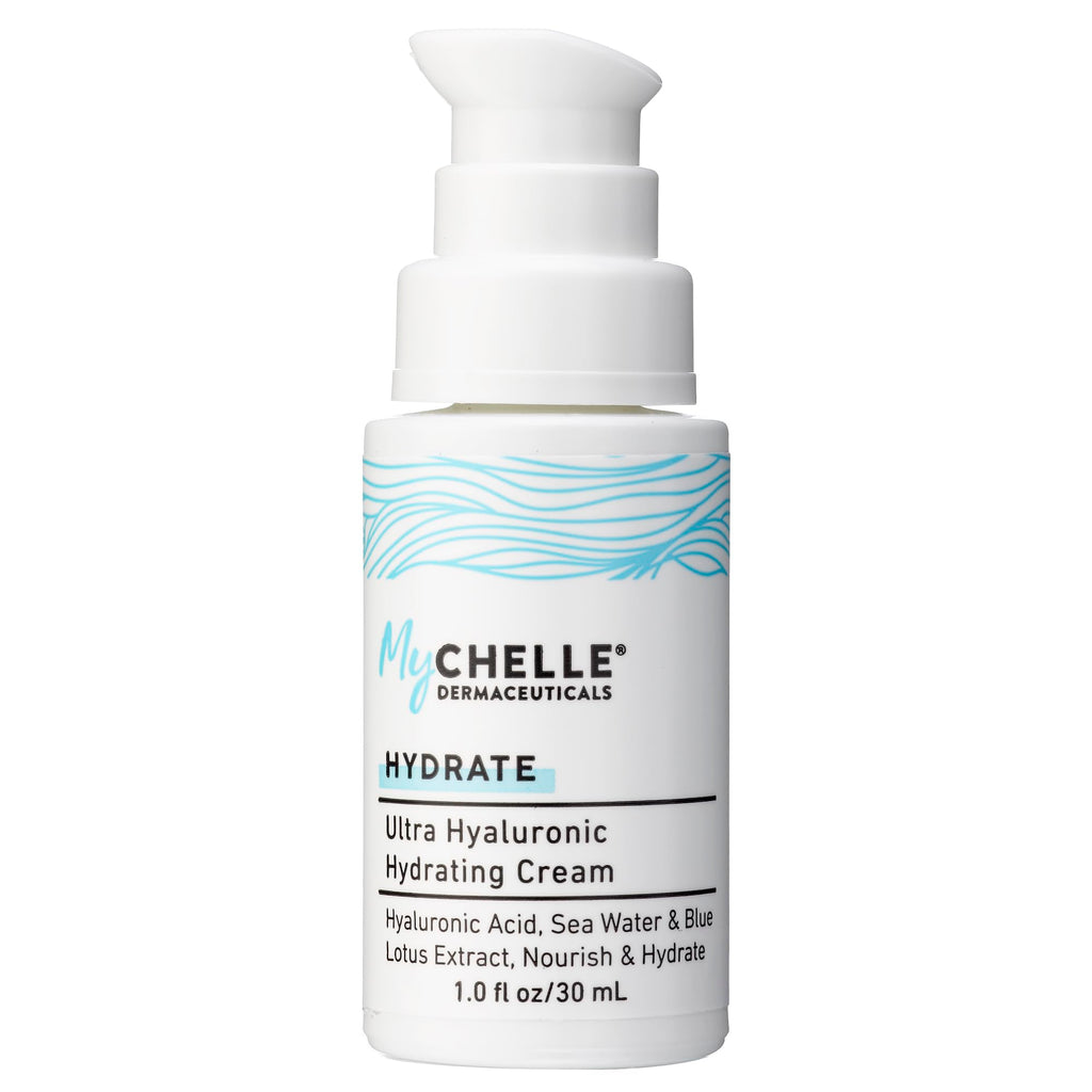 MyChelle Dermaceuticals Ultra Hyaluronic Hydrating Cream – Vegan Hyaluronic Acid, Rose Hip Oil, 1.0 fl oz