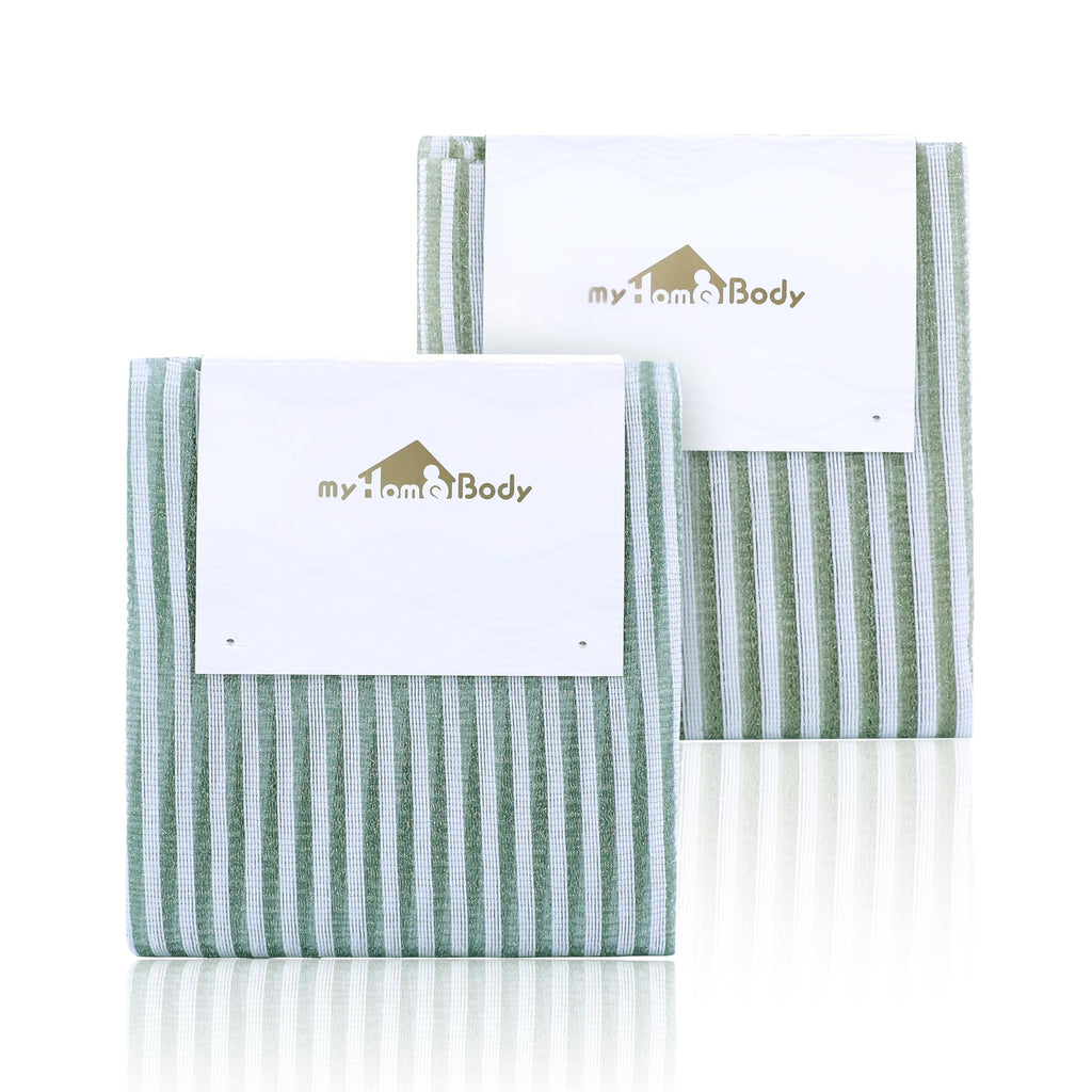 myHomeBody Extra Long Exfoliating Washcloth – 43.3-Inch Back Scrubber, Set of 2