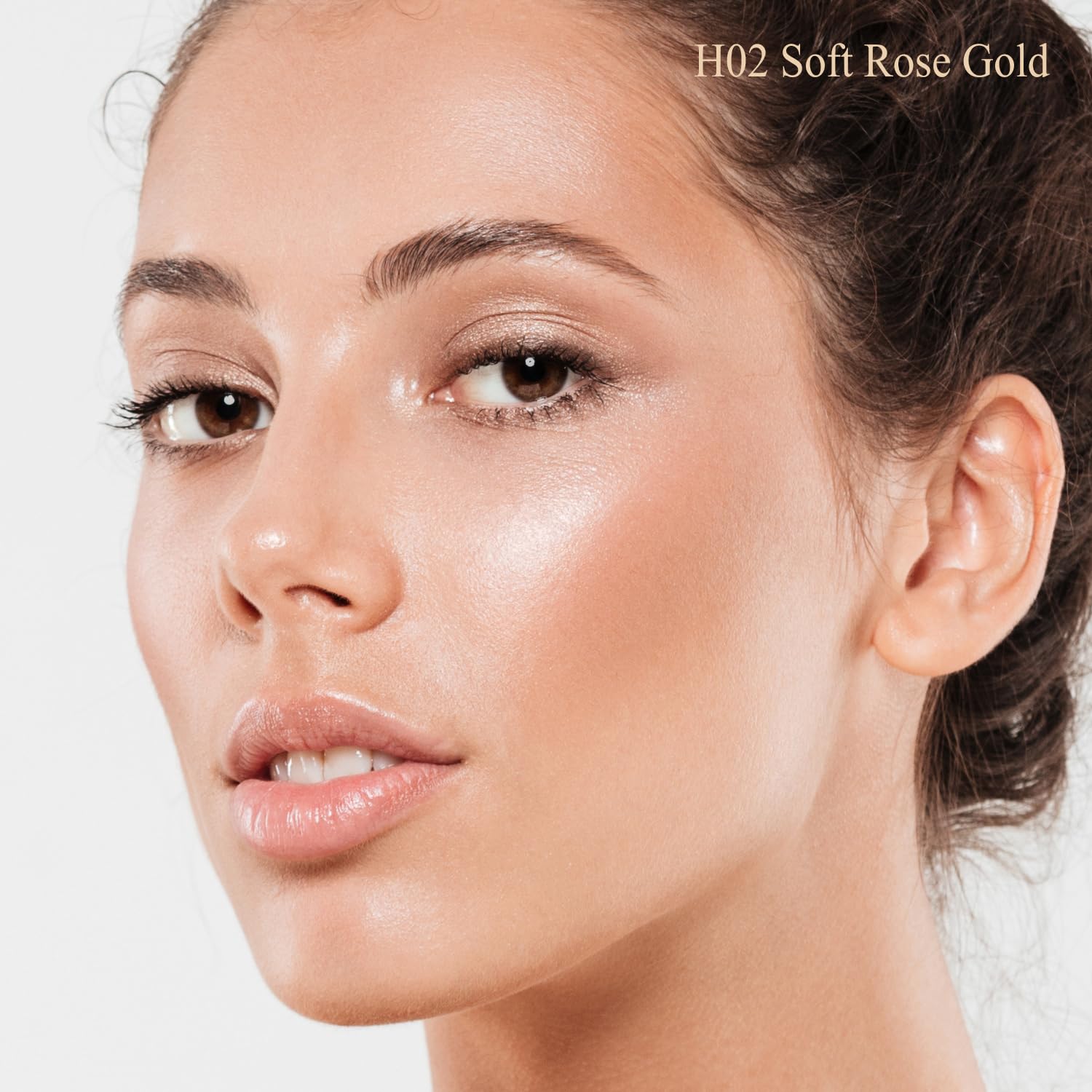MYMERRY Dewy Highlighter Makeup — Buildable Champagne Rose Gold Glow