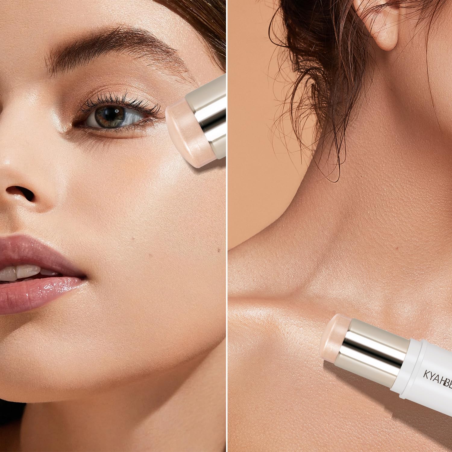 MYMERRY Dewy Highlighter Makeup — Buildable Champagne Rose Gold Glow