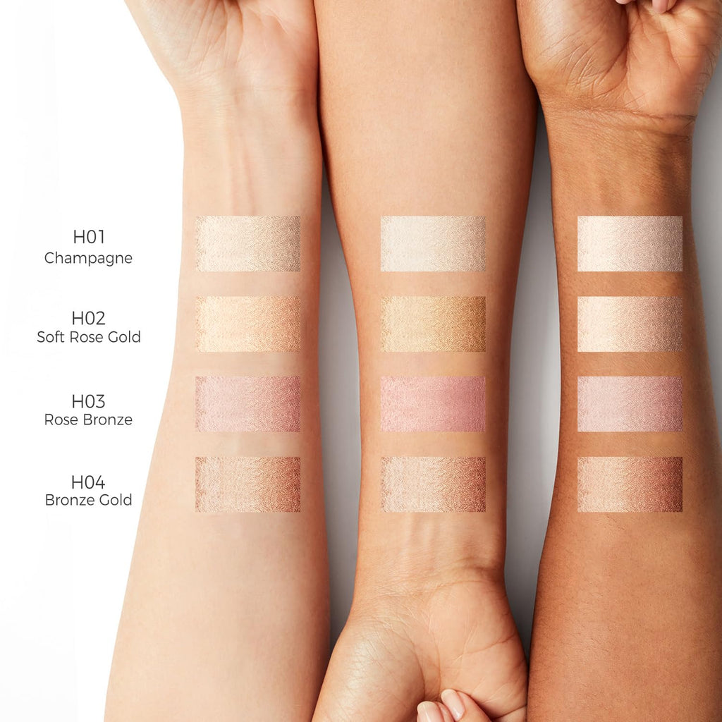 MYMERRY Dewy Highlighter Makeup Stick – Buildable Champagne Beige Gold, Face & Body Glow, 15g | Vegan & Cruelty-Free