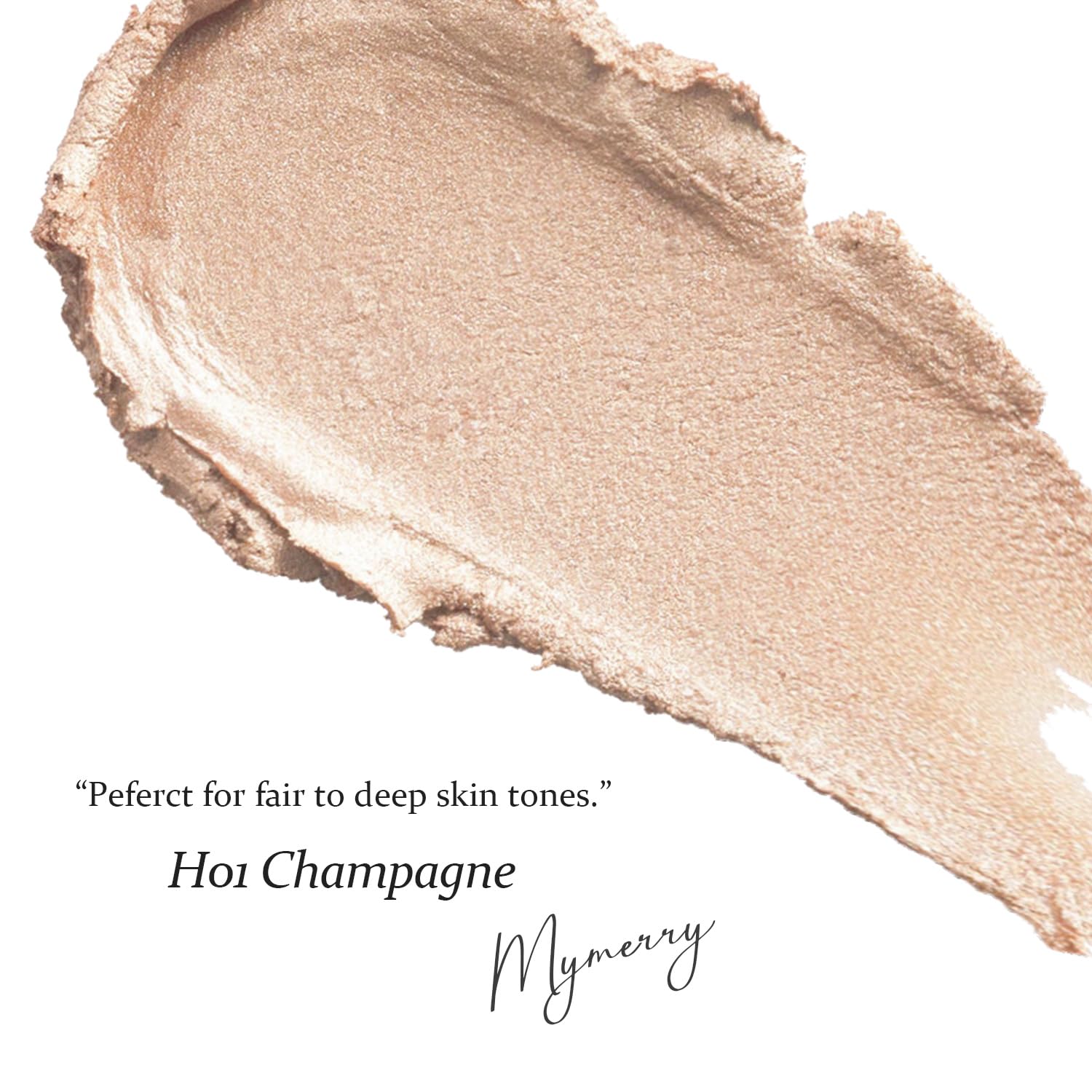 MYMERRY Dewy Highlighter Makeup Stick – Buildable Champagne Beige Gold, Face & Body Glow, 15g | Vegan & Cruelty-Free