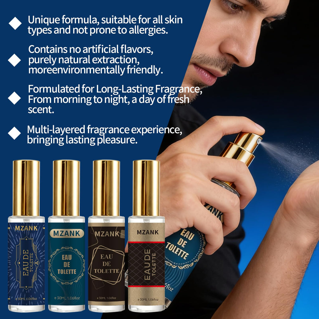 MZANK 4 Pack Cologne for Men – 4x30ml Travel Gift Set