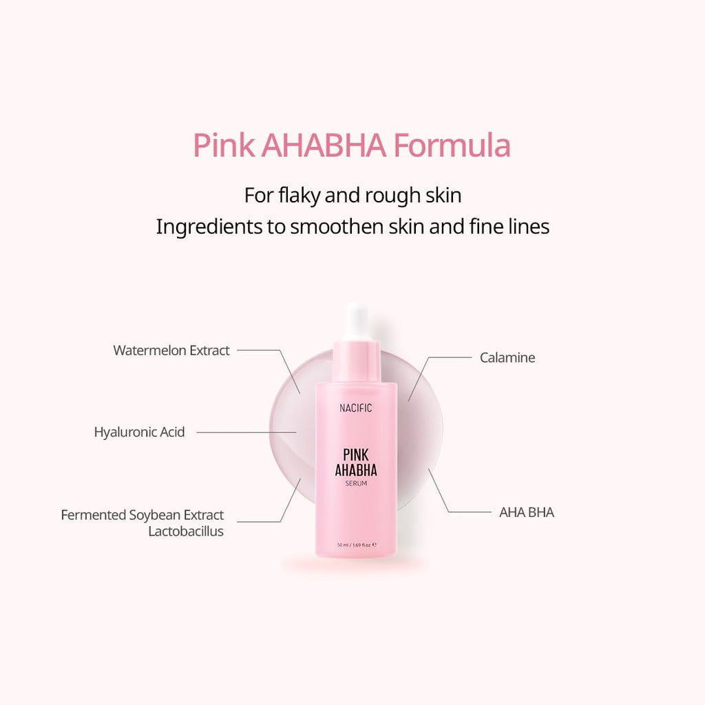 NACIFIC Pink AhaBha Triple Set – Toner 150ml, Serum 50ml, Cream 50ml