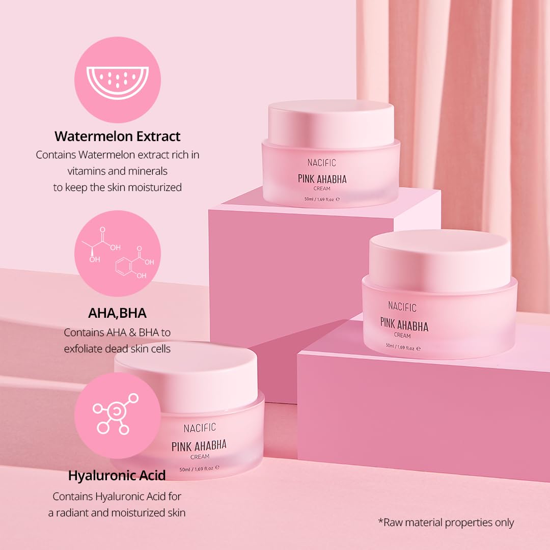 NACIFIC Pink AhaBha Triple Set – Toner 150ml, Serum 50ml, Cream 50ml