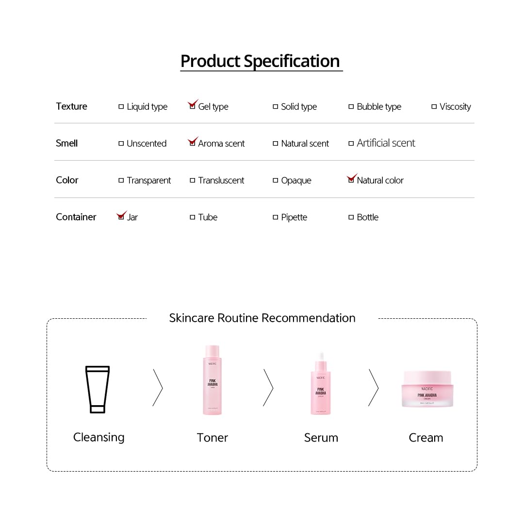 NACIFIC Pink AhaBha Triple Set – Toner 150ml, Serum 50ml, Cream 50ml