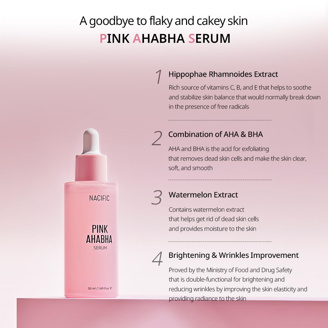 NACIFIC Pink AhaBha Triple Set – Toner 150ml, Serum 50ml, Cream 50ml