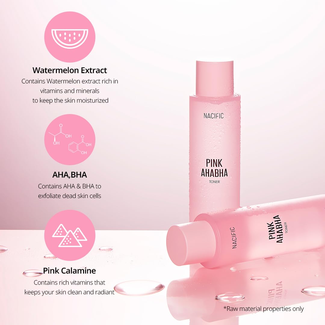 NACIFIC Pink AhaBha Triple Set – Toner 150ml, Serum 50ml, Cream 50ml