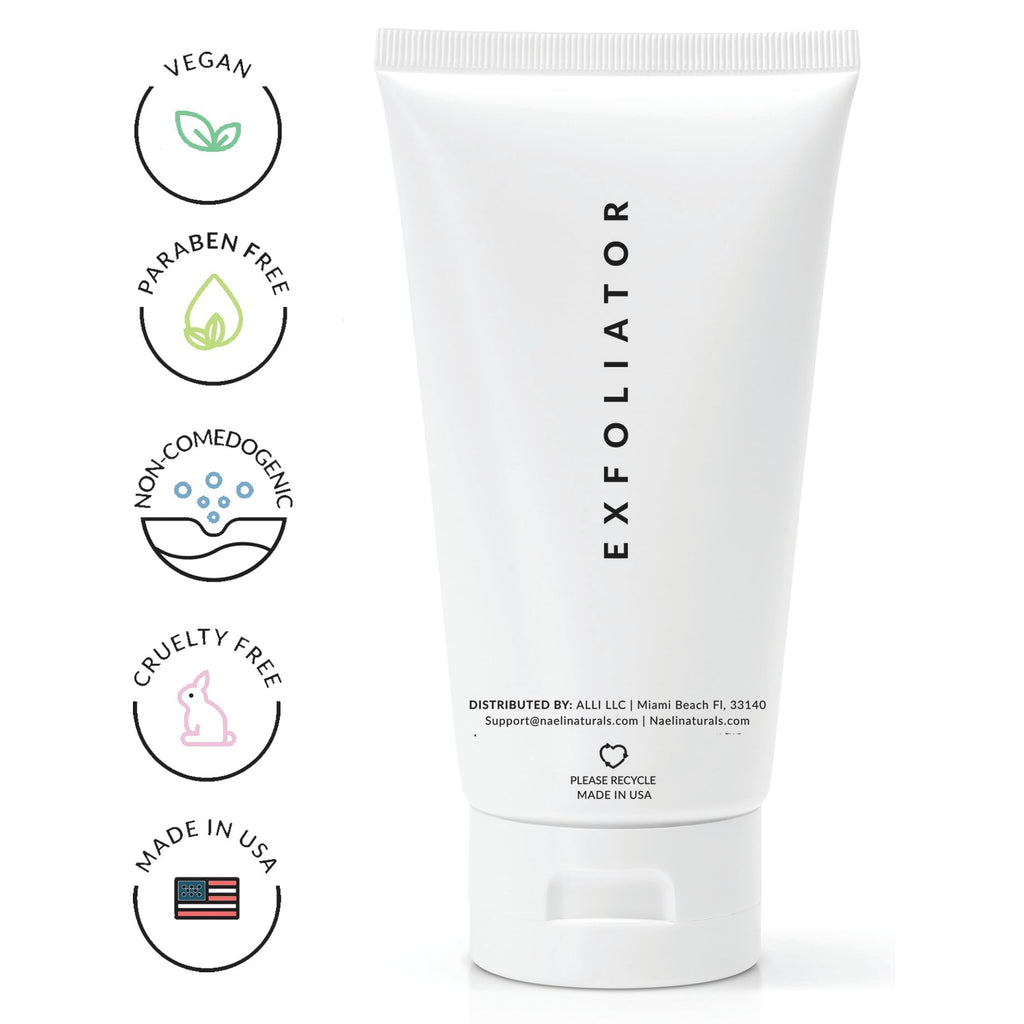 NAELI AHA/BHA Exfoliating Face Wash — 10% Glycolic Acid & Salicylic Cleanser, Pore Refining & Brightening, 6 oz