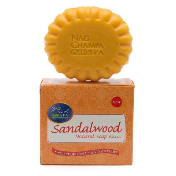 Nag Champa Spa Collection Soap Gift Set – 6 Bars (5.2 oz / 150 g each) with Nag Champa, Sandalwood & Patchouli